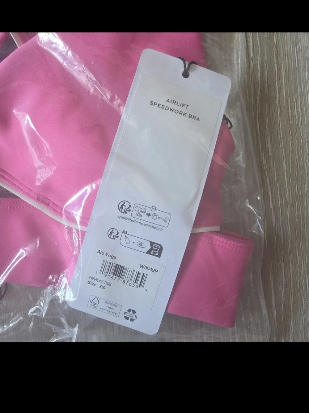 ALO Yoga Hot Pink Sports Bra with White Trim
